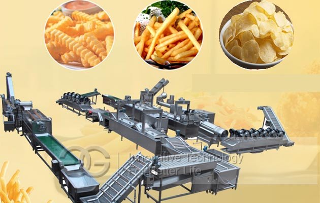 Automatic Frozen French Fries Production Line|Potato Cassava Sticks Machine