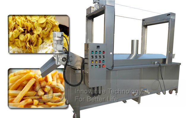 Automatic Plantain Chips Continuous Fryer|Banana Chips Batch Frying Machine