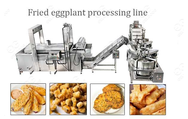 Fried Eggplant Processing Line Aubergine Frying Machine