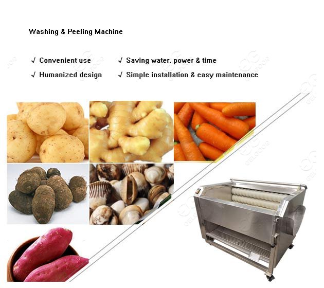 commercial potato washing peeling machine